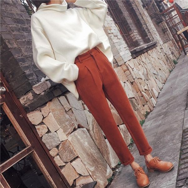 women's pants & capris 2021 suit autumn and winter woolen nine harlem trousers high waist straight tube, Black;white
women's pants & capris 2021 suit autumn and winter woolen nine harlem trousers high waist straight tube, Black;white