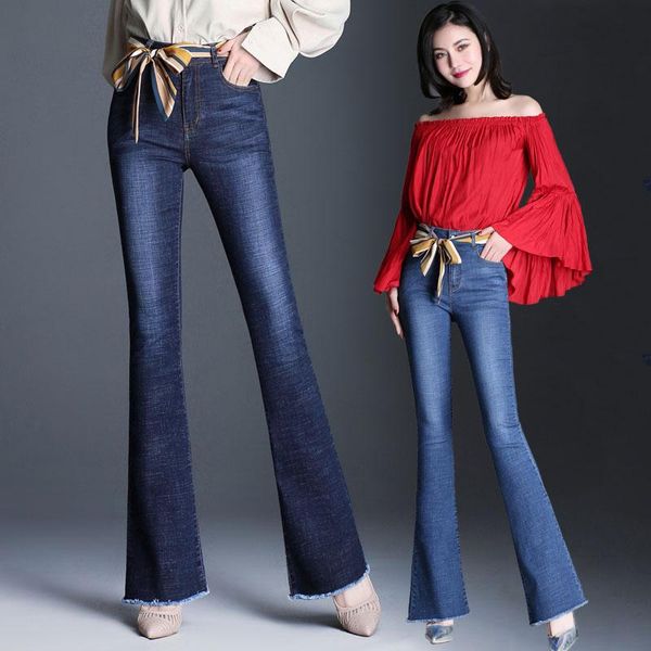 women's jeans women spring slim fit plus size flare high waist stretch skinny jean vintage bell-bottom pants denim trousers, Blue
women's jeans women spring slim fit plus size flare high waist stretch skinny jean vintage bell-bottom pants denim trousers, Blue