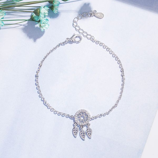 sterling silver zircon dreamcatcher feather pretty bracelet fine jewelry for women girls party accessories gift, Golden;silver
sterling silver zircon dreamcatcher feather pretty bracelet fine jewelry for women girls party accessories gift, Golden;silver