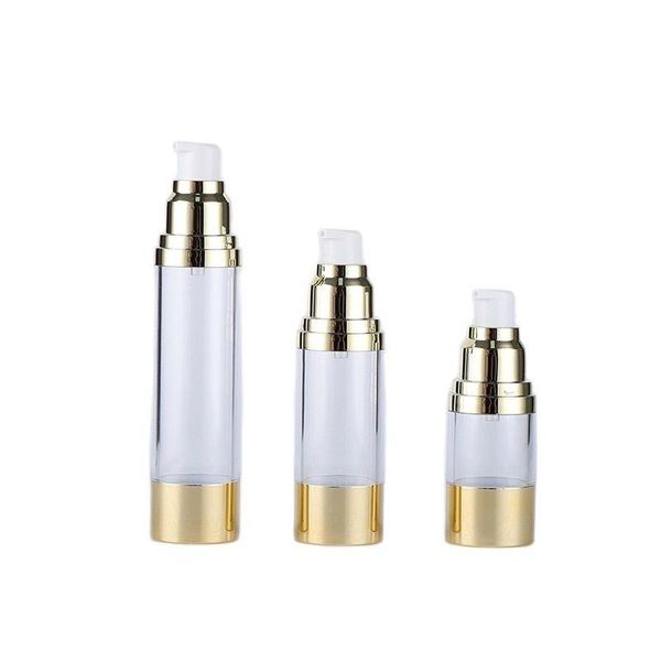 storage bottles & jars 15/30/50ml lotion cream airless pump bottle gold silver plastic cosmetic container refillable spray 20pcs
storage bottles & jars 15/30/50ml lotion cream airless pump bottle gold silver plastic cosmetic container refillable spray 20pcs