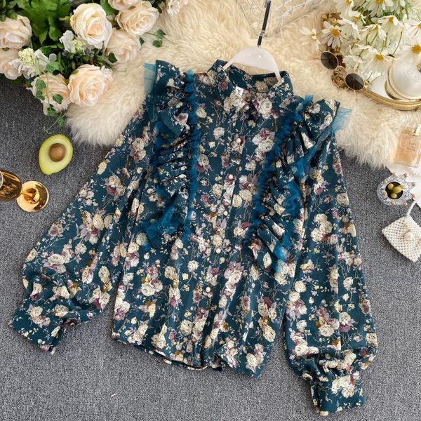 women's blouses & shirts retro floral long sleeved single-breasted lace patchwork chiffon shirt for women ruffled collar vintage f, White
women's blouses & shirts retro floral long sleeved single-breasted lace patchwork chiffon shirt for women ruffled collar vintage f, White