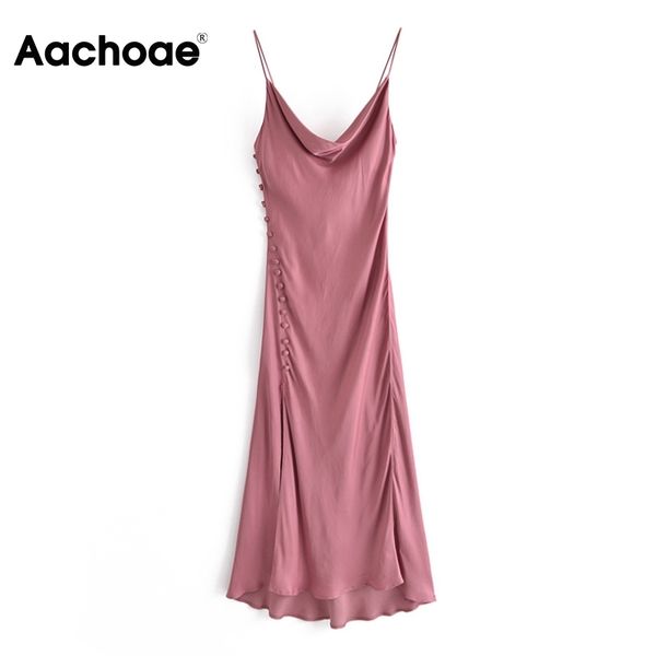 aachoae women pink party satin dress split buttons decorate sleeveless midi dresses chic spaghetti strap dress vestidos 210413, Black;gray
aachoae women pink party satin dress split buttons decorate sleeveless midi dresses chic spaghetti strap dress vestidos 210413, Black;gray