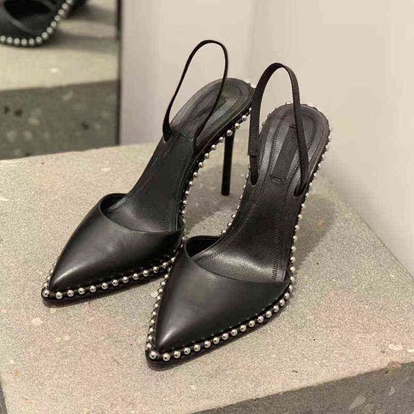 women's shoes 2022 early spring rivet steel ball rimmed pointed baotou sandals thin high heels hollow women's, Black
women's shoes 2022 early spring rivet steel ball rimmed pointed baotou sandals thin high heels hollow women's, Black