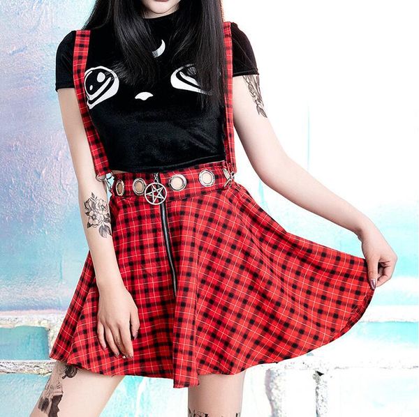skirts gothic red plaid zip up women pleated a line strap bandage hold casual mini skirt preppy style outfit streetwear, Black
skirts gothic red plaid zip up women pleated a line strap bandage hold casual mini skirt preppy style outfit streetwear, Black