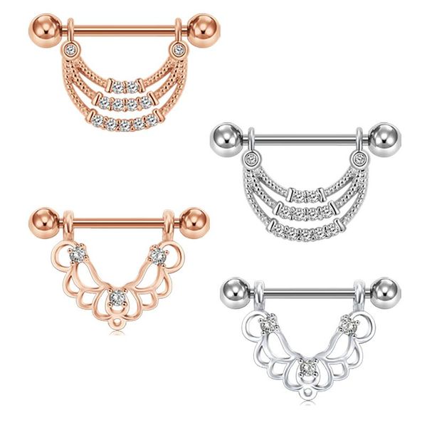 other nipple pair of lined cz set center triple dangle ring 316l steel barbell piercing, Slivery;golden
other nipple pair of lined cz set center triple dangle ring 316l steel barbell piercing, Slivery;golden