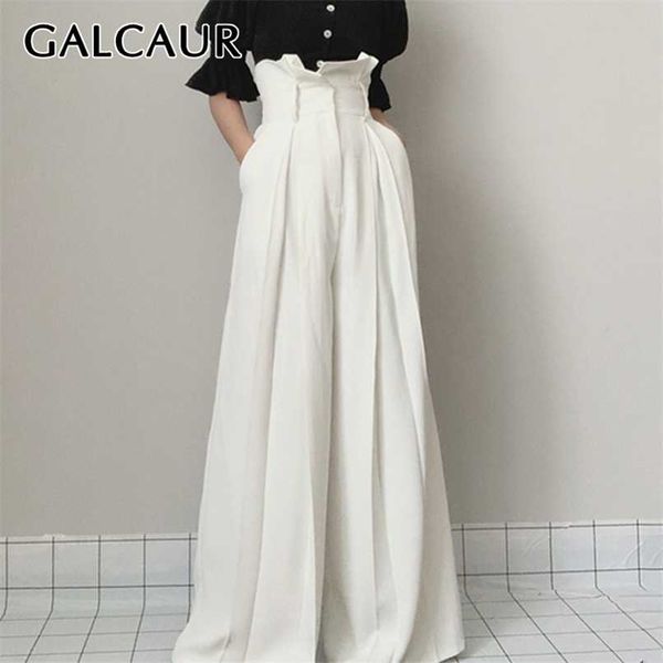 galcaur white full length trousers for women high waist loose plus size pleated ruffles wide leg pants female clothing 211112, Black;white
galcaur white full length trousers for women high waist loose plus size pleated ruffles wide leg pants female clothing 211112, Black;white