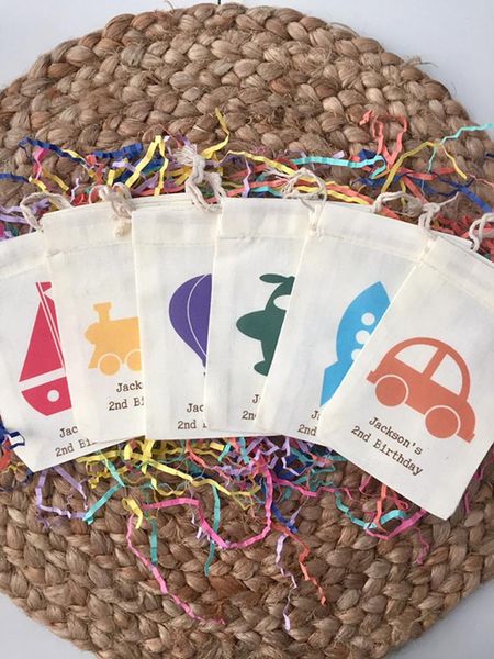 gift wrap set of 10 custom text transportation party favor bags boat, car, rocket, plane, air balloon and train- muslin cotton
gift wrap set of 10 custom text transportation party favor bags boat, car, rocket, plane, air balloon and train- muslin cotton