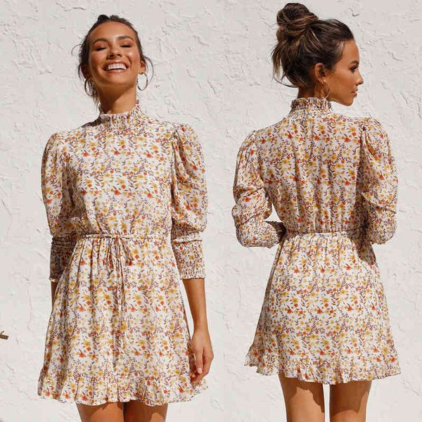 lady temperament floral elastic waist retro mini women's casual dress with print sweet and loose ruffled elegant female dresses 210423, Black;gray
lady temperament floral elastic waist retro mini women's casual dress with print sweet and loose ruffled elegant female dresses 210423, Black;gray