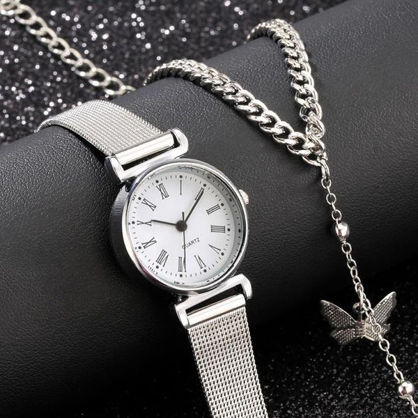 wristwatches ladies watch silver casual women quartz watches bracelet set gift for female relogio feminino 2021, Slivery;brown
wristwatches ladies watch silver casual women quartz watches bracelet set gift for female relogio feminino 2021, Slivery;brown