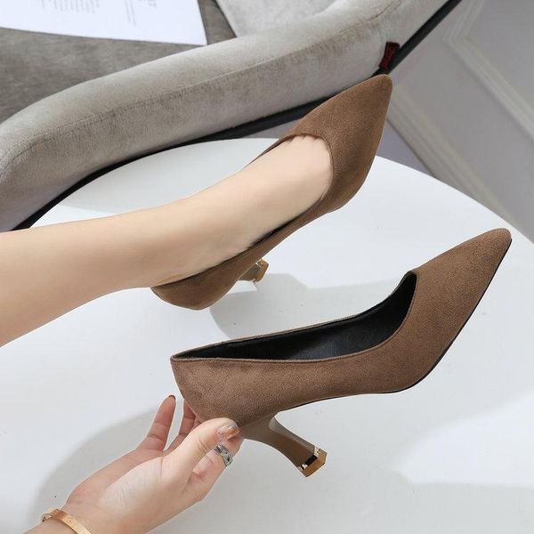 dress shoes 2021 wild pointed suede high heels shallow mouth professional shoes., Black
dress shoes 2021 wild pointed suede high heels shallow mouth professional shoes., Black