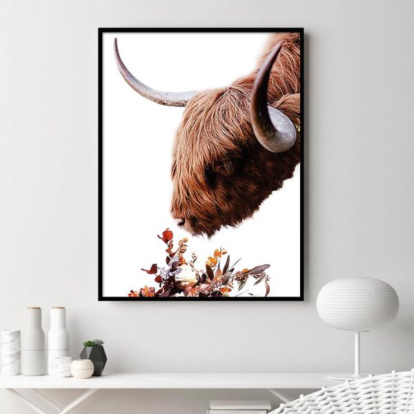 paintings highland cow eat floral flower prints and poster animal cattle wall art canvas painting for living room home decor pictures
paintings highland cow eat floral flower prints and poster animal cattle wall art canvas painting for living room home decor pictures