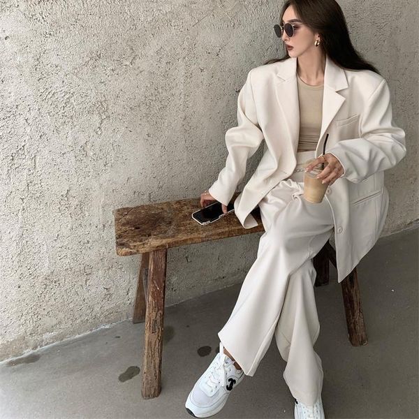 women's two piece pants stylish 2 pieces ladies blazer set long sleeve single-breasted jacket wide leg 2021 autumn women trousers suits, White
women's two piece pants stylish 2 pieces ladies blazer set long sleeve single-breasted jacket wide leg 2021 autumn women trousers suits, White