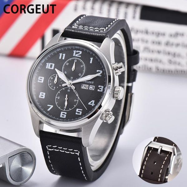 wristwatches corgeut men business watches dual calendar luminous waterproof quartz multifunction wristwatch male clock, Slivery;brown
wristwatches corgeut men business watches dual calendar luminous waterproof quartz multifunction wristwatch male clock, Slivery;brown