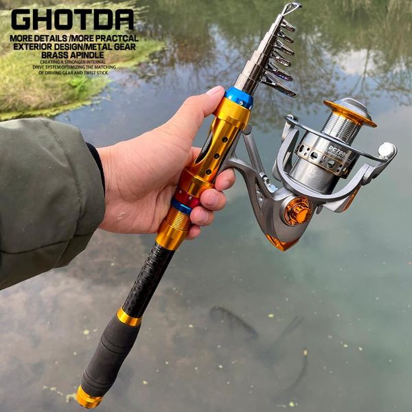 portable fishing rod and spinning reel combo mini carbon set rods kit fish tackle peche 
portable fishing rod and spinning reel combo mini carbon set rods kit fish tackle peche