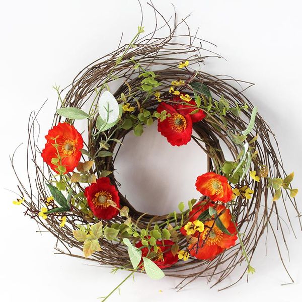 decorative flowers & wreaths faux red oranger poppy and pod flower wreath indoor decoration wildflower collection decor
decorative flowers & wreaths faux red oranger poppy and pod flower wreath indoor decoration wildflower collection decor