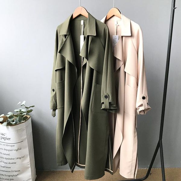 women's jackets spring long windproof knee jacket windbreaker streetwear loose vintage army green autumn coat, Black;brown
women's jackets spring long windproof knee jacket windbreaker streetwear loose vintage army green autumn coat, Black;brown
