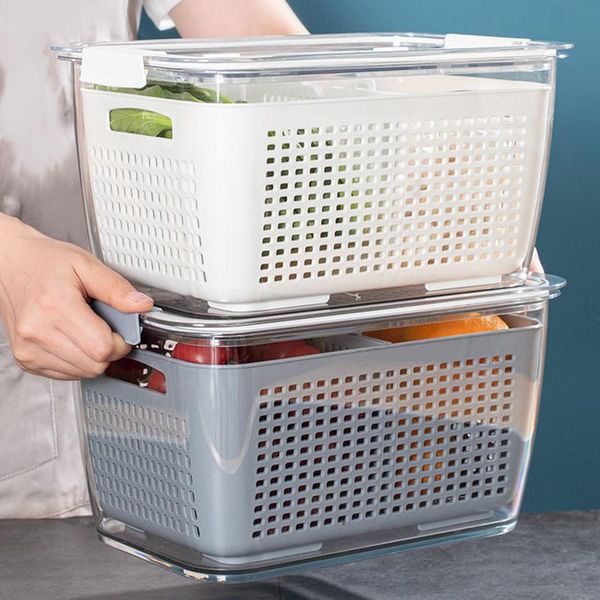 fridge drainage basket w/ lid vegetable fruit partitions storage box fresh-keeping containers kitchen tool bottles & jars
fridge drainage basket w/ lid vegetable fruit partitions storage box fresh-keeping containers kitchen tool bottles & jars