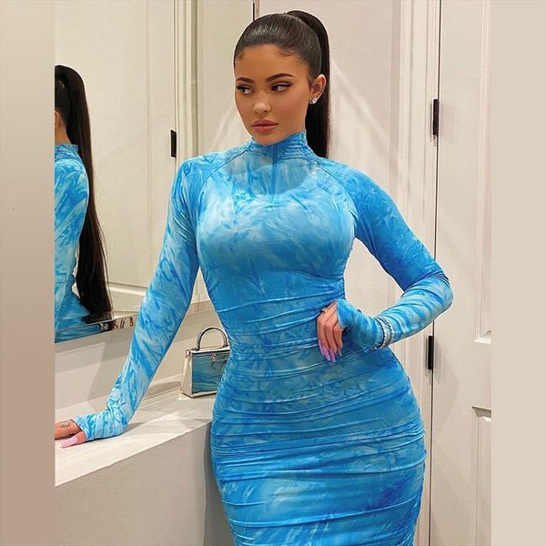 summer kylie jenner sky blue womens dresses mock neck zippered long sleeves fashion tie dye party date, Black;gray
summer kylie jenner sky blue womens dresses mock neck zippered long sleeves fashion tie dye party date, Black;gray