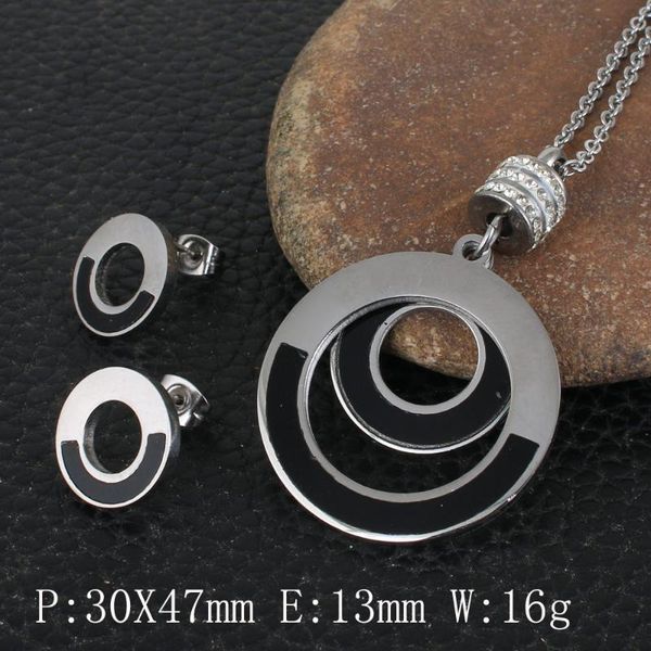 earrings & necklace woman's round fashion stainless steel jewelry sets for women gold color pendants and sewgbdca1, Silver
earrings & necklace woman's round fashion stainless steel jewelry sets for women gold color pendants and sewgbdca1, Silver
