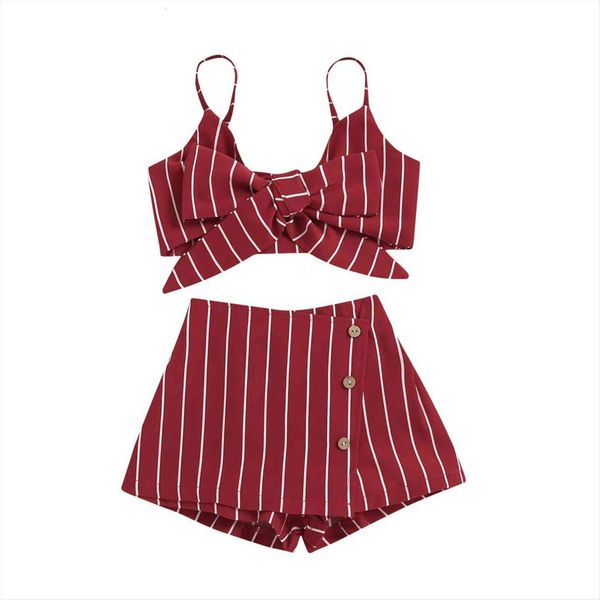 summer kids girls striped clothes set sleeveless square collar cropped short pants clothing, White
summer kids girls striped clothes set sleeveless square collar cropped short pants clothing, White