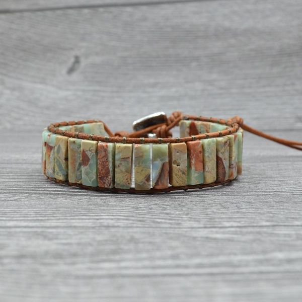 tennis antique green women cuff bangles one row wrap beaded bracelets on genuine leather cord boho natural stones wristband jewelry, Golden;silver
tennis antique green women cuff bangles one row wrap beaded bracelets on genuine leather cord boho natural stones wristband jewelry, Golden;silver