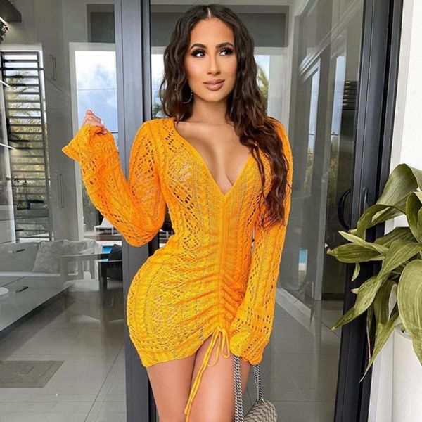 casual dresses 2021 fall wholesale clothes streetwear women autumn long sleeve v neck hollow out bodycon knitted mini dress knitwear, Black;gray
casual dresses 2021 fall wholesale clothes streetwear women autumn long sleeve v neck hollow out bodycon knitted mini dress knitwear, Black;gray