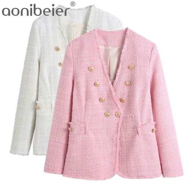 women's suits & blazers aonibeier fashion cut edge double breasted women casual spring autumn v neck tweed woolen long suit jacket fema, White;black
women's suits & blazers aonibeier fashion cut edge double breasted women casual spring autumn v neck tweed woolen long suit jacket fema, White;black