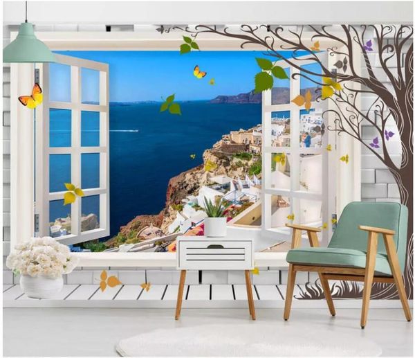 wallpapers custom mural 3d po wallpaper aegean window landscape background wall living room home decoration murals
wallpapers custom mural 3d po wallpaper aegean window landscape background wall living room home decoration murals