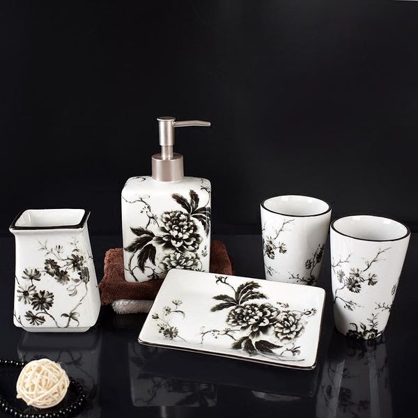 bath accessory set chinese ceramic mouthwash cup lotion bottle soap dish bathroom five-piece toothbrush holder decoration ornaments
bath accessory set chinese ceramic mouthwash cup lotion bottle soap dish bathroom five-piece toothbrush holder decoration ornaments
