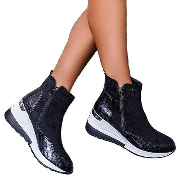 boots 2021 suede women shoes fashion casual ankle zipper sneakers waterproof high plus size platform, Black
boots 2021 suede women shoes fashion casual ankle zipper sneakers waterproof high plus size platform, Black