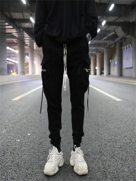 men's pants cargo dark wind three-dimensional pocket ribbon slim high street large size casual, Black
men's pants cargo dark wind three-dimensional pocket ribbon slim high street large size casual, Black
