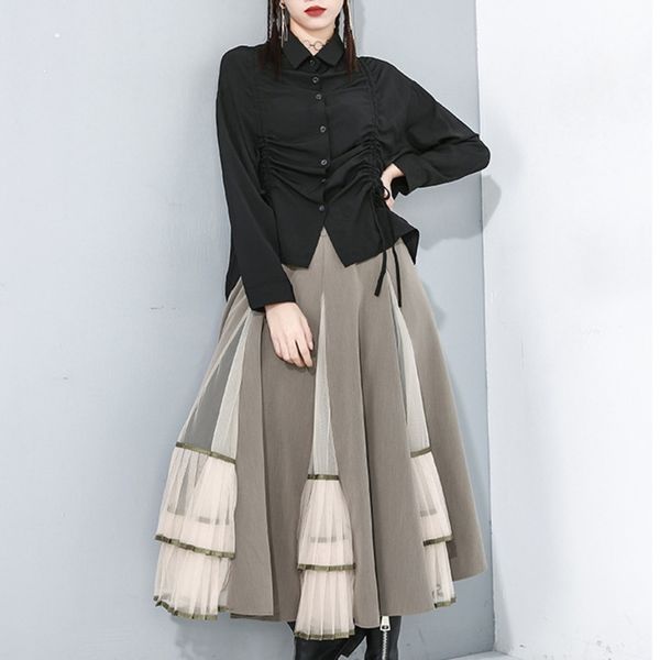 spring summer patchwork mesh skirts high waist split joint half-body women stitching color irregular skirt yh785 210507, Black
spring summer patchwork mesh skirts high waist split joint half-body women stitching color irregular skirt yh785 210507, Black