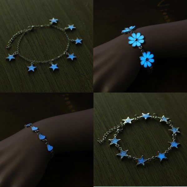 link, chain alloy bracelet heart lianxing fashion luminous sen department girl girlfriend bracelets blue fluorescent sweet, Black
link, chain alloy bracelet heart lianxing fashion luminous sen department girl girlfriend bracelets blue fluorescent sweet, Black