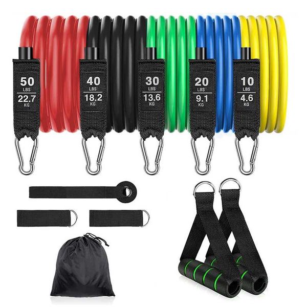 resistance bands 150lb 11 pcs latex set rubber elastic fitness yoga tubes pull rope for training exercise, with bag
resistance bands 150lb 11 pcs latex set rubber elastic fitness yoga tubes pull rope for training exercise, with bag
