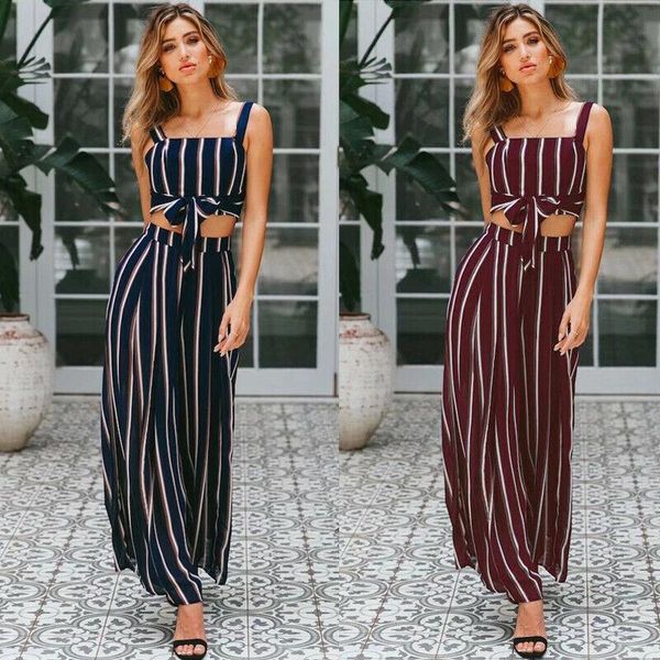 women's jumpsuits & rompers hirigin outfits set sleeveless bandage stripe crop pants two piece playsuit long loose jumpsuit office, Black;white
women's jumpsuits & rompers hirigin outfits set sleeveless bandage stripe crop pants two piece playsuit long loose jumpsuit office, Black;white