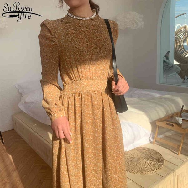 women floral printed elastic waist female dress autumn vestidos femme vintage stand-collar ruched sleeve a-line 11453 210427, Black;gray
women floral printed elastic waist female dress autumn vestidos femme vintage stand-collar ruched sleeve a-line 11453 210427, Black;gray