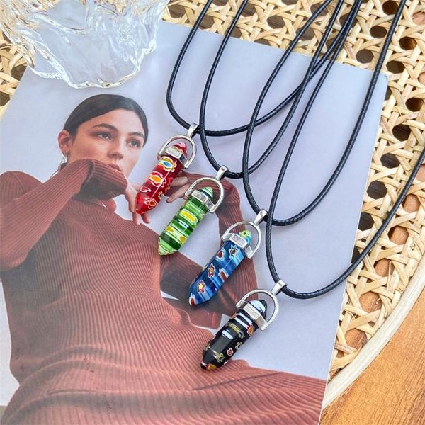 pendant necklaces 4pcs/set hexagonal column natural crystal pendants stone leather chains necklace for women fashion jewelry, Silver
pendant necklaces 4pcs/set hexagonal column natural crystal pendants stone leather chains necklace for women fashion jewelry, Silver