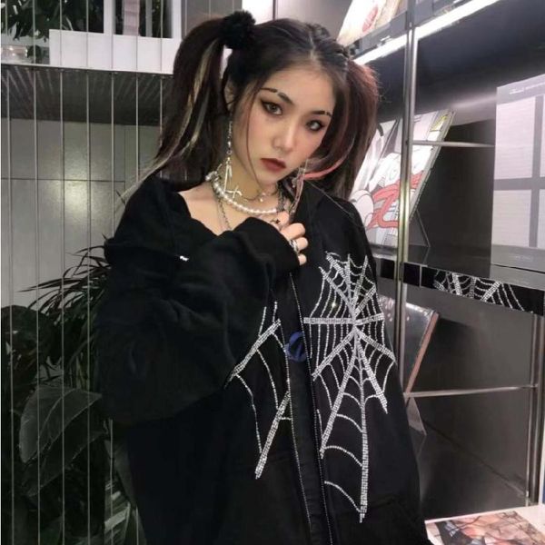 women's hoodies & sweatshirts y2k rhinestone women skeleton grunge goth hoodie black hippie zip up oversized autumn winter dark waatfaa
women's hoodies & sweatshirts y2k rhinestone women skeleton grunge goth hoodie black hippie zip up oversized autumn winter dark waatfaa
