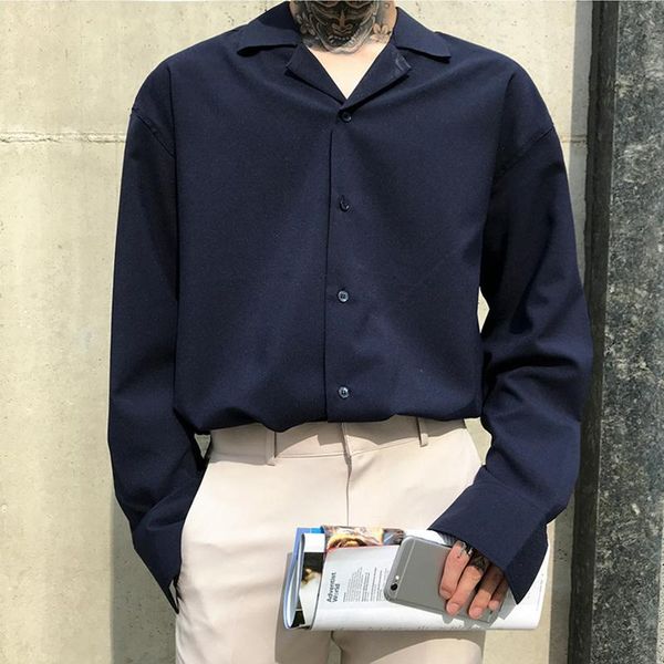 men's casual shirts simple solid long-sleeved men shirt single-breasted button fashion street autumn men's 2021, White;black
men's casual shirts simple solid long-sleeved men shirt single-breasted button fashion street autumn men's 2021, White;black
