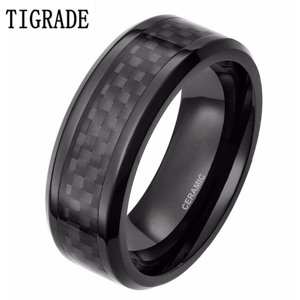 6/8mm men's black rings carbon fiber inlay ceramic ring wedding band dark male jewelry finger unique anillo hombre cluster, Golden;silver
6/8mm men's black rings carbon fiber inlay ceramic ring wedding band dark male jewelry finger unique anillo hombre cluster, Golden;silver