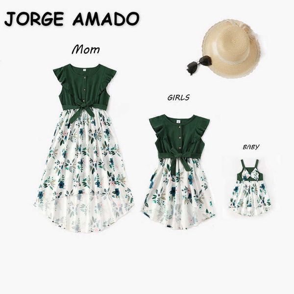 summer family matching clothes dress floral ruffles bow mom and baby girl e2011 210610, Blue
summer family matching clothes dress floral ruffles bow mom and baby girl e2011 210610, Blue
