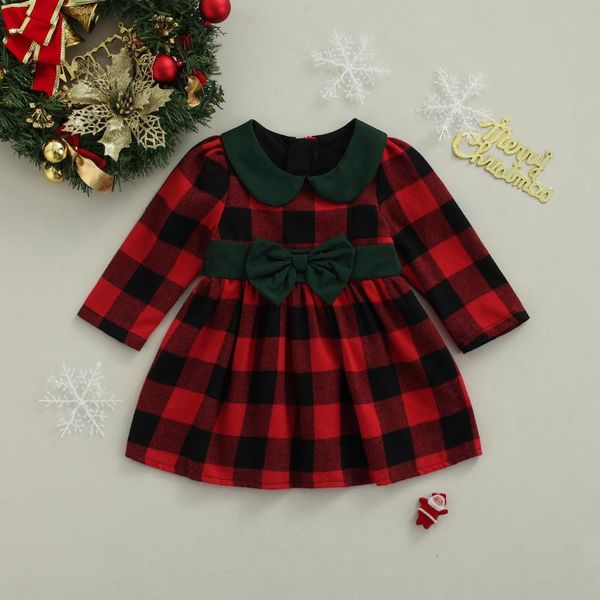 girl's dresses autumn children baby girls christmas plaid print dress toddlers casual long sleeve o-neck high waist princess bow-knot, Red;yellow
girl's dresses autumn children baby girls christmas plaid print dress toddlers casual long sleeve o-neck high waist princess bow-knot, Red;yellow