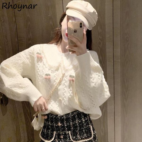 women's knits & tees cardigan women autumn loose fashion sweater harajuku tender female sweet preppy girls kawaii cherry-knit appliques, White
women's knits & tees cardigan women autumn loose fashion sweater harajuku tender female sweet preppy girls kawaii cherry-knit appliques, White