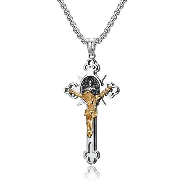 pendant necklaces inri cross jesus mutli-layer stainless steel catholicism christian religious male jewelry, Silver
pendant necklaces inri cross jesus mutli-layer stainless steel catholicism christian religious male jewelry, Silver