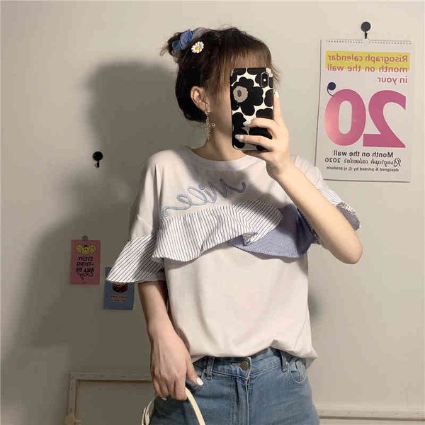 causal patckwork korean style fresh letter embroidered short sleeve o-neck women female spring fashion t-shirts 210522, White
causal patckwork korean style fresh letter embroidered short sleeve o-neck women female spring fashion t-shirts 210522, White