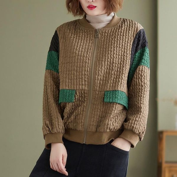 women's jackets women long sleeve casual arrival 2021 autumn korean style streetwear all-match loose female outerwear coats b1237, Black;brown
women's jackets women long sleeve casual arrival 2021 autumn korean style streetwear all-match loose female outerwear coats b1237, Black;brown
