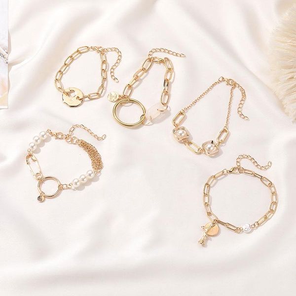 link, chain fashion pearl alloy pendant thick bracelet for women charm imitation heart bangle party jewelry, Black
link, chain fashion pearl alloy pendant thick bracelet for women charm imitation heart bangle party jewelry, Black