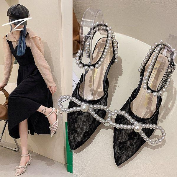 sandals 2021 chic style lace ankle strap women kitten heels pointed wedding bridal shoes pearl flower bow female pretty, Black
sandals 2021 chic style lace ankle strap women kitten heels pointed wedding bridal shoes pearl flower bow female pretty, Black