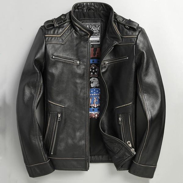 vintage black motorcycle style genuine leather jacket men large size 5xl cross design natural cowhide autumn biker coat men's & faux 
vintage black motorcycle style genuine leather jacket men large size 5xl cross design natural cowhide autumn biker coat men's & faux