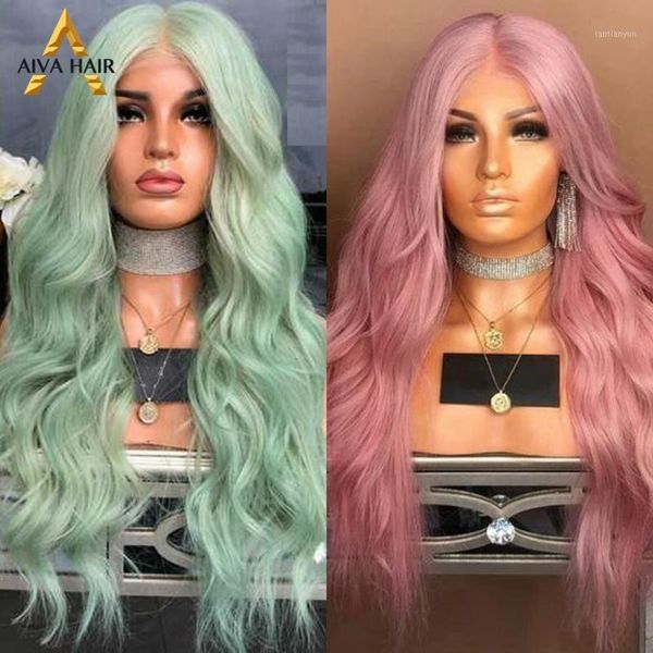 aiva hair mink green glueless middlepart synthetic lace front wig heat resistant wavy pink wigs for black women1
aiva hair mink green glueless middlepart synthetic lace front wig heat resistant wavy pink wigs for black women1